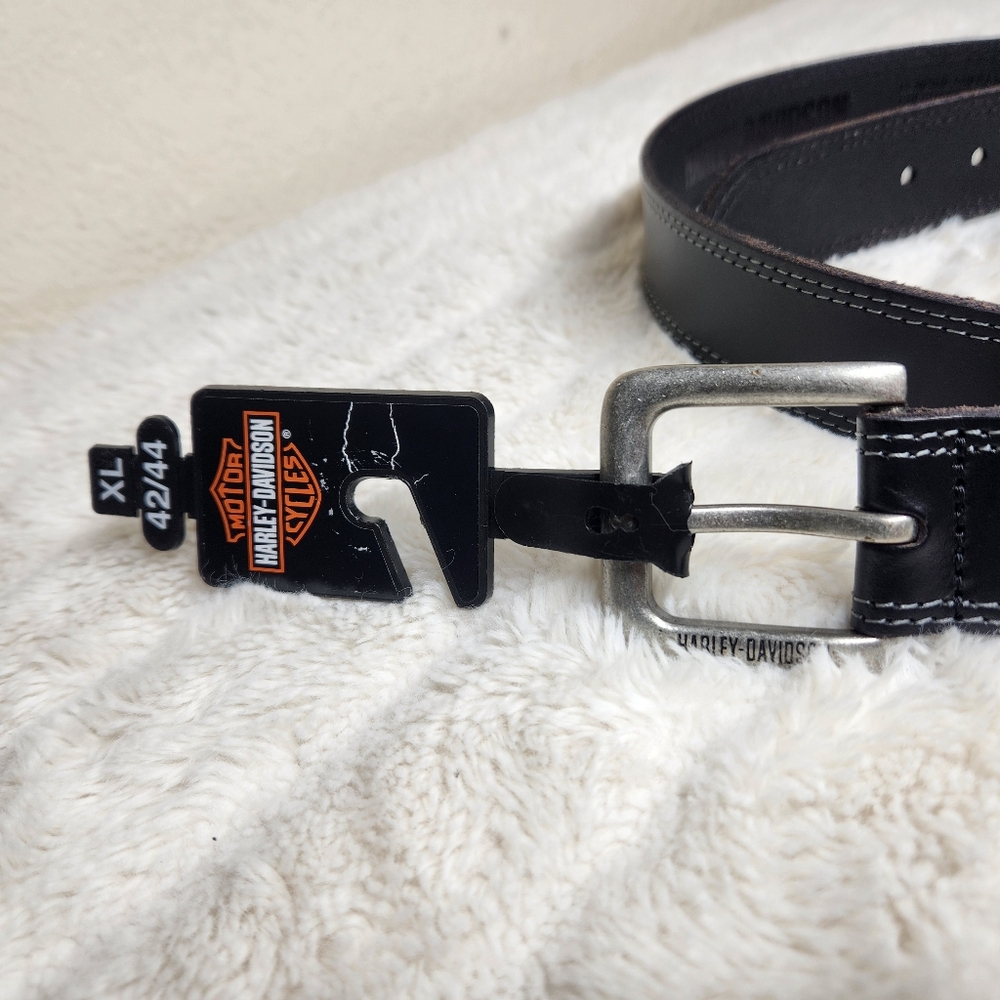 Harley Davidson Men Belt BMM039 Genuine Leather Black XL 42/44 - Picture 10 of 12